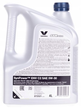 VALVOLINE SYNPOWER ENV 5W30 4л.
