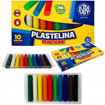 ПЛАСТИЛИН ASTRA SCHOOL КЛАССИЧЕСКИЙ КРУГЛЫЙ 10 ЦВЕТОВ