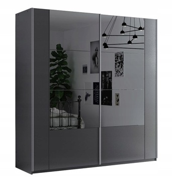 Szafa Przesuwna 200cm Grafit / Lustro ST