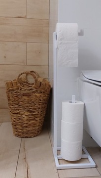 Nowoczesny Stojak Łazienkowy na papier Metalowy biały LOFT