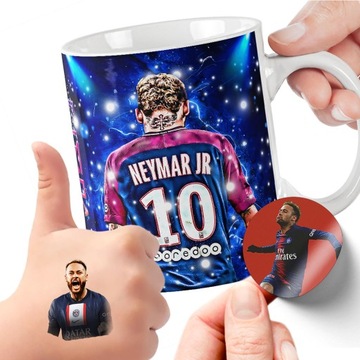 ZESTAW NA PREZENT KUBEK DLA DZIECI TATUAŻE NAKLEJKI NEYMAR JR JAKOŚĆ