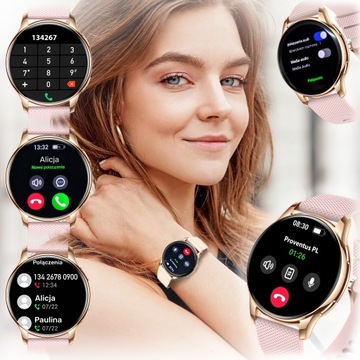 ЖЕНСКИЕ СМАРТ-ЧАСЫ AMOLED ЗВОНКИ СПОРТ ИЗМЕРЕНИЕ СЕРДЕЧНОГО РИТМА PL SMART WATCH GOLD