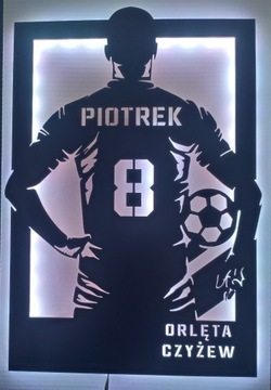 LAMPKA NOCNA LED Piłka Nożna Koszulka Piłkarska Imię+Pilot-prezent obraz 3D