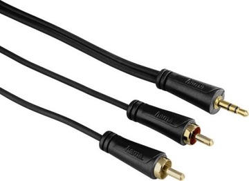Kabel audio 1x Mini JACK 3,5mm - 2x Cinch RCA Gold 0,75m HAMA