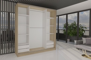 3D ШКАФ 190x250 ДОСКА ДЛЯ ВСЕЙ СПАЛЬНИ ДУБ СОНОМА
