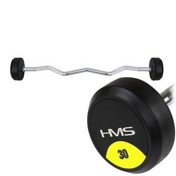 SZTANGA ŁAMANA STAŁA GUMOWANA GRYF ŁAMANY HMS 30KG