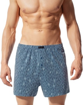 ATLANTIC LUŹNE BOKSERKI MĘSKIE SZORTY KLASYCZNE BAWEŁNIANE MBX637 DENIM *S*