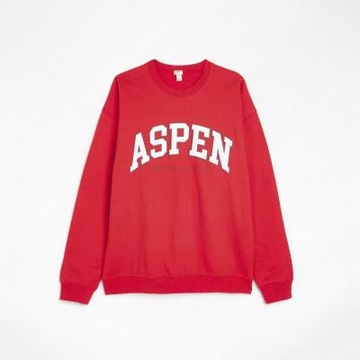 OVERSIZE NAPISY ASPEN D3V NG9__L RIVER ISLAND CZERWONA BLUZA