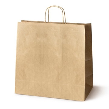 BRĄZOWA TORBA PAPIEROWA PRĄŻKOWANA 40x18x39 cm z uchwytem skręcanym 100 szt