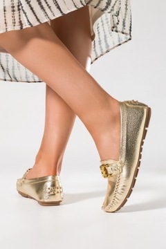 ЖЕНСКИЕ БЛЕСТЯЩИЕ ЗОЛОТЫЕ МОКАСИНЫ НА ПЛОСКОЙ ПЛОСКОЙ ПЛОСКОЙ ПЛОСКОСТИ МОДНЫЕ ДЕКОРАЦИОННЫЕ ЛЕГКИЕ ТУФЛИ размер 37