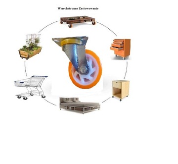 Поворотные колеса для тележки ПВХ 125 мм Саморегулирующиеся