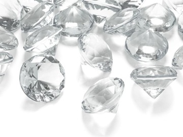 ozdobne konfetti KRYSZTAŁOWE DIAMENCIKI 20mm 10 sztuk DUŻE