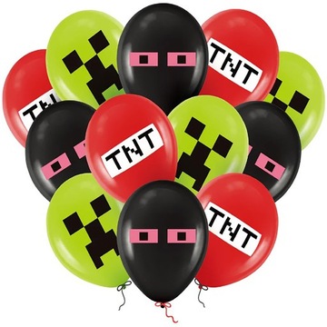 BALONY MINECRAFT 12szt URODZINOWE DLA DZIECI