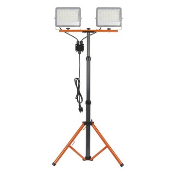 Naświetlacz LED halogen przenośny na statywie 2x50W/10000lm/5000K/IP65
