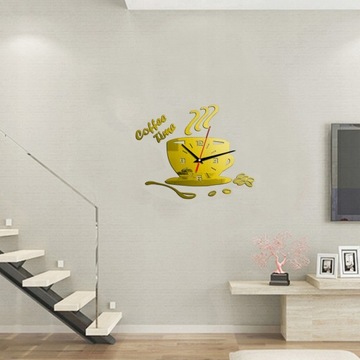 3D зеркальные настенные часы в форме кофейной чашки Moder