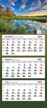 Kalendarz trójdzielny ścienny 2025
