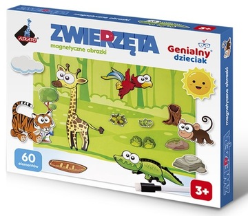 Układanka magnetyczna Askato Zwierzęta 22x27 60el