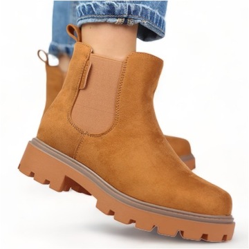 Botki Damskie Zimowe Ocieplane Buty brązowe kozaki Big Star MM274374 40
