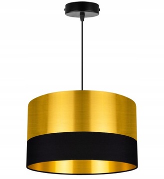 LAMPA WISZĄCA SUFITOWA ABAŻUR ZŁOTA LED