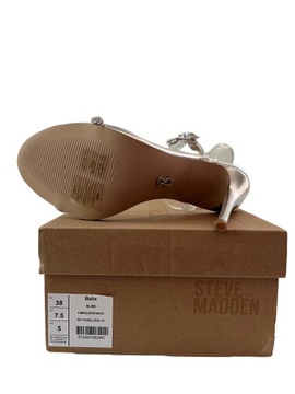szpilki srebrne sandały z ozdobnymi kamieniami STEVE MADDEN r. 38
