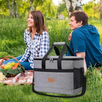 ИЗОЛИРОВАННАЯ ТЕРМАЛЬНАЯ СУМКА ДЛЯ ПИКНИКА большая 40л + 2 ВСТАВКА