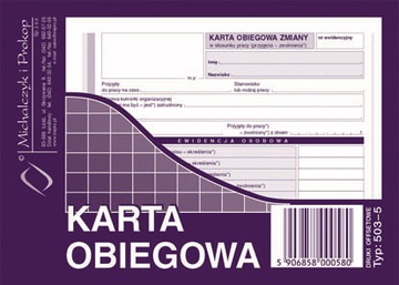 KARTA OBIEGOWA A6 503-5