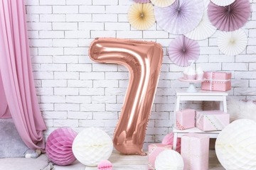 Фольгированный шар №7, 86см, розовое золото