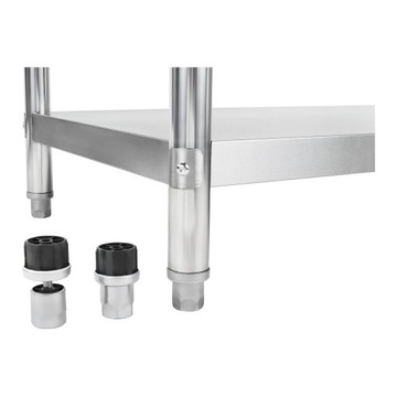 Кухонный стол с краем из нержавеющей стали, 100х60см.