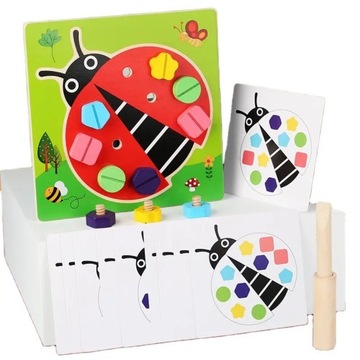 ОБРАЗОВАТЕЛЬНЫЙ ДЕРЕВЯННЫЙ ПАЗЛ, ВИНТЫ ДЛЯ ЗАКРУЧИВАНИЯ