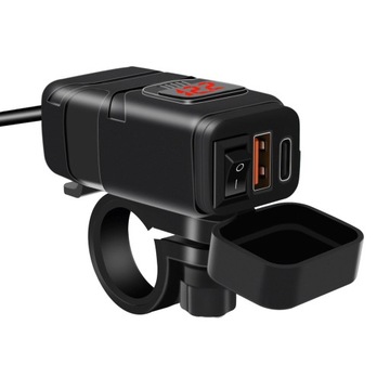 USB-зарядное устройство для мотоцикла с вольтметром 12 В.