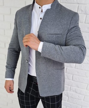 Szara marynarka meska ze stojka slim fit 1774 - 50