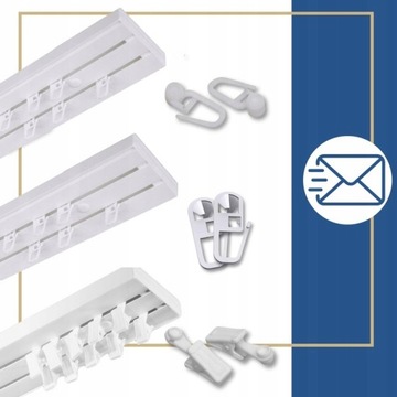 Karnisz Podwójny Szyna Sufitowa II torowa na Wymiar Pcv Dwutorowy JAKOŚĆ