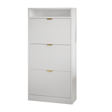 Szafka na buty 60 x 125 x 24 cm biały uchylne drzwi przedpokój AMI MDF