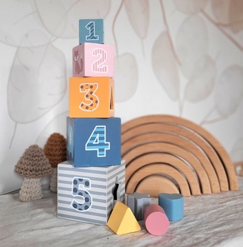 ДЕРЕВЯННЫЙ СОРТЕР VIGA PolarB ОБРАЗОВАТЕЛЬНАЯ ЗАГАДКА БЛОКИ ПИРАМИДЫ ЦИФР