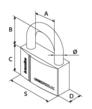ЛАТУННАЯ ЗАЩЕЛКА НАВЕСНОЙ ЗАМОК GERDA KMZ50