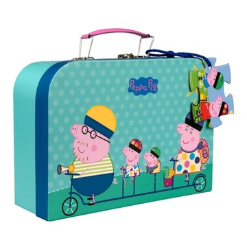 Puzzle dla dzieci w walizce, 26 elementów, Świnka Peppa
