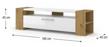 Тумба под телевизор и комод LIVIA 160 artisan/черный глянцевый