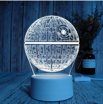 LAMPKA LED NOCNA WITRAŻ STAR WARS GWIAZDA ŚMIERCI