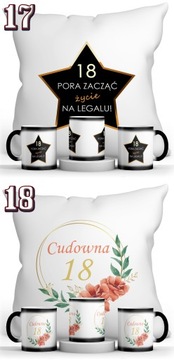 ZESTAW NA 18 URODZINY MAGICZNY KUBEK + PODUSZKA