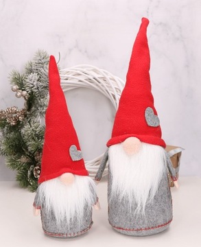 Szara makoszka czerwona czapka 40 cm