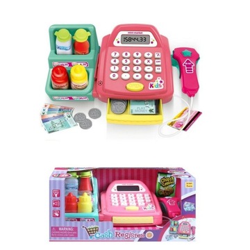 КАССОВЫЙ АППАРАТ ИГРУШКА КАЛЬКУЛЯТОР ЧИТАТЕЛЬ ЗВУКОВЫЕ МОНЕТЫ ДЛЯ ДЕТЕЙ ПОДАРОК