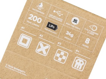 ПЕРЕДНЯЯ ВЕЛОСИПЕДНАЯ ФОНАРЬ KNOG BLINDER GRID 8 РЕЖИМОВ 200 лм С ЗАРЯДКОЙ через USB