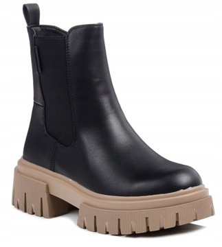 Damskie botki OCIEPLANE CZARNE BIG STAR SHOES MM274606 R39