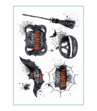 Tatuaże zmywalne vintage halloween 01 A4