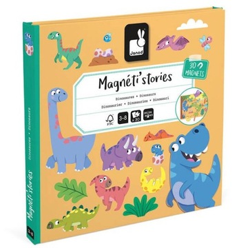 JANOD Magnetyczna układanka DINOZAURY Magnetistories 3+