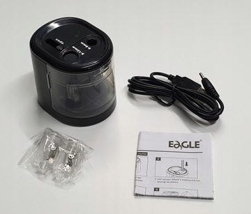 SZKOLNA TEMPERÓWKA Ostrzałka STRUGACZKA na baterie dwuotworowa czarna Super