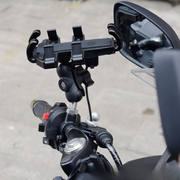 UCHWYT NA TELEFON KOMÓRKOWY LUSTERKO WSTECZNE MOTOCYKL