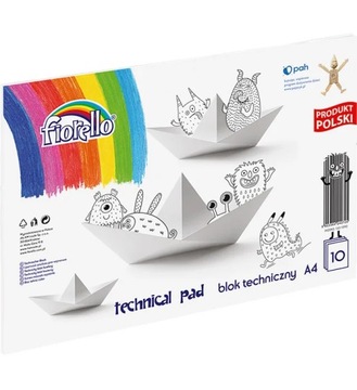 BLOK TECHNICZNY A4 10 KARTEK BIAŁY