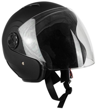 KASK OTWARTY CZARNY MAT SKUTER MOTOR QUAD SZYBA M