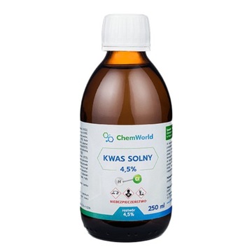 KWAS SOLNY 4,5% HCl 250 ml AKTYWATOR MMS ChemWorld